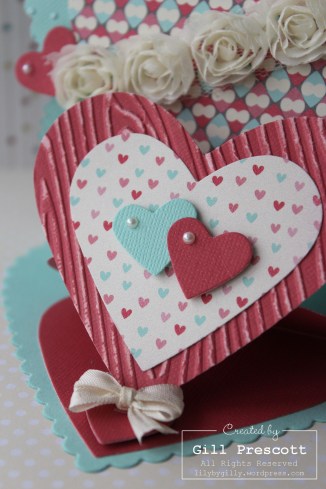 Valentine double easel card close up