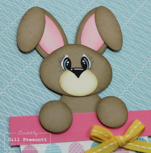 Punch art Easter bunny in crumb cake eyelashes