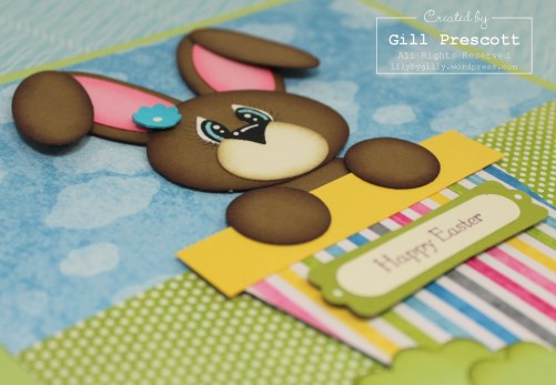 Punch art Easter bunny in soft suede