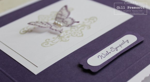 Butterfly sympathy card close up