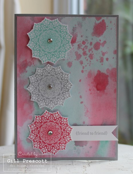 watercolour medallion card