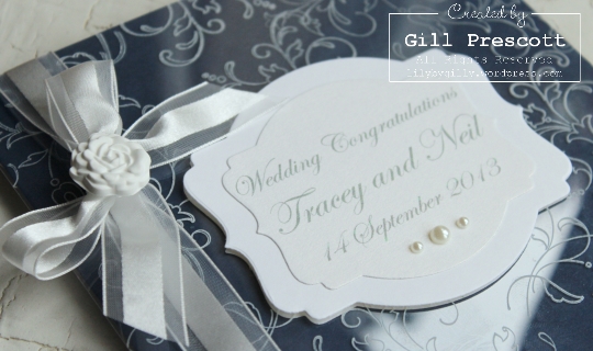 Wedding card with acetate close up