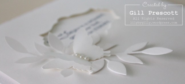 Stu and Katies wedding butterfly leaves close up