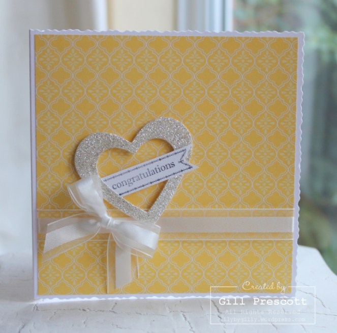 Silver glimmer Engagement card