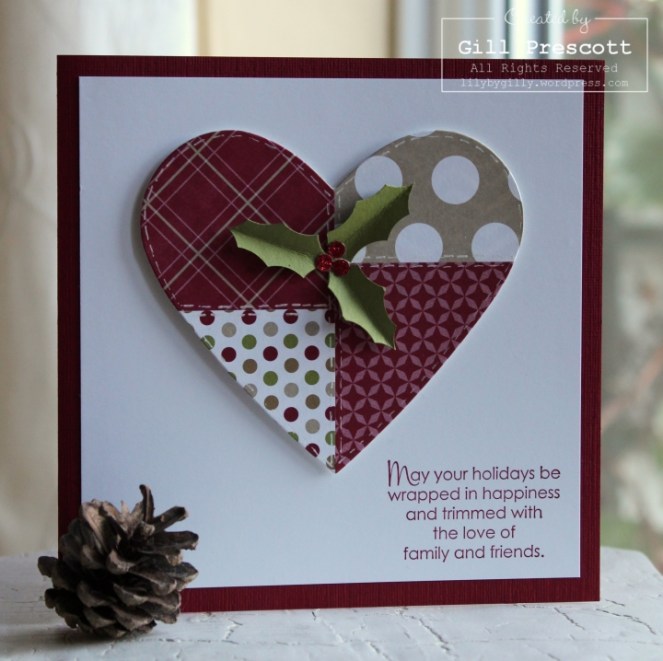 Patchwork Christmas heart