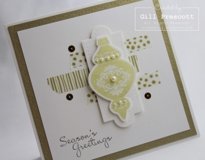 Stampin' Up Ornament keepsakes Christmas card by Gill Prescott www.lilybygilly.wordpress.com