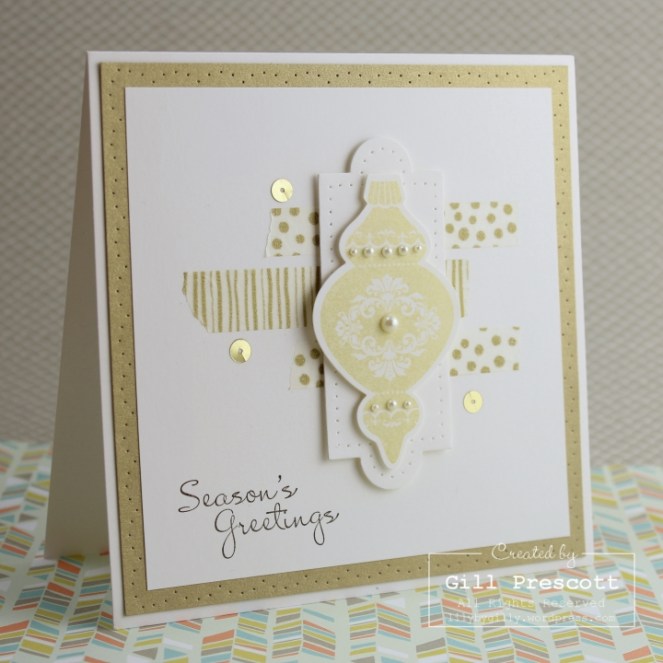 Stampin' Up Ornament keepsakes Christmas card by Gill Prescott www.lilybygilly.wordpress.com