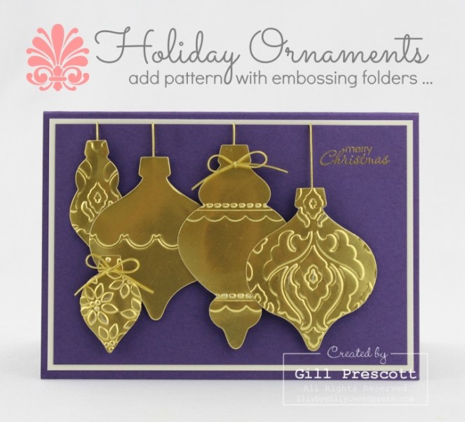 holiday ornaments with embossing folders
