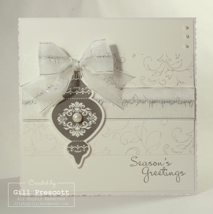 Silver embossed ornament keepsakes by Stampin Up