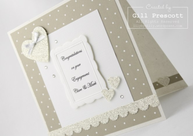 Stampin Up engagement card inside