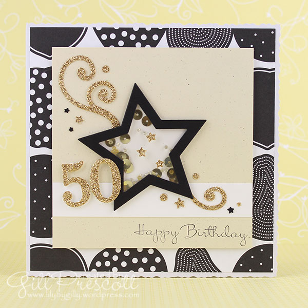 50th birthday shaker card