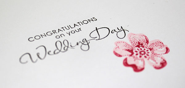 Apothecary art and stippled-blossoms-wedding-card inside