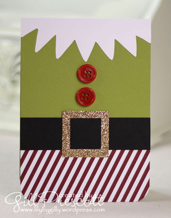 Punch art elf Christmas card using season of style dsp